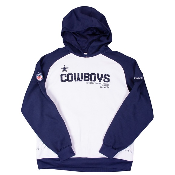 Reebok Other - Reebok NFL On Field Dallas Cowboys Hoodie Mens Large White Navy Blue 8438A